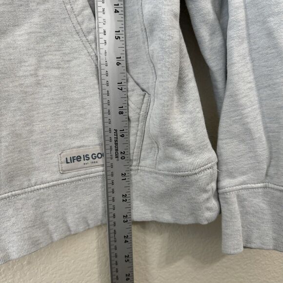 Life is Good Sweater Womens Size XS Hoodie Pullover Graphic Gray - Picture 5 of 7